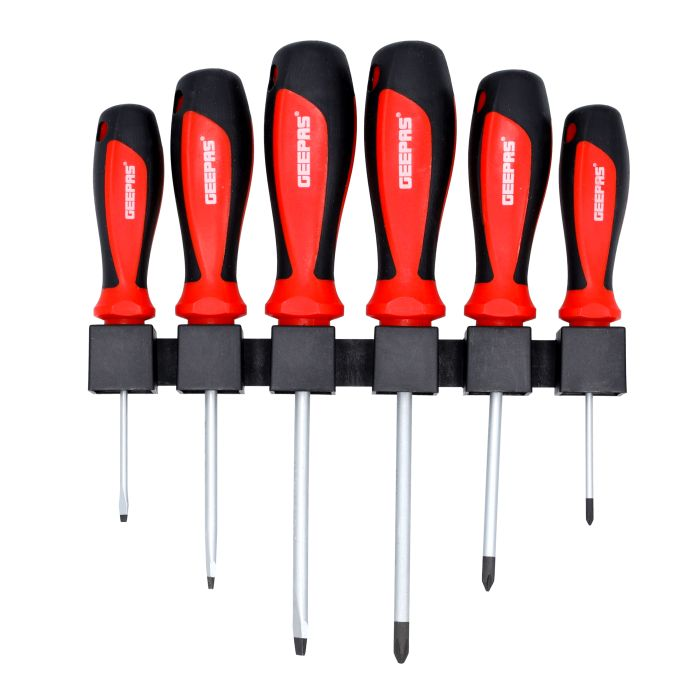 Screwdriver Set - 6Pcs, General Purpose Screwdriver, GT7631 | Rubber Insulated Handle For Comfortable Grip | Slotted & Phillips Screwdriver | Double Blister Package