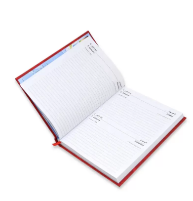 FIS A5 Diary 2023 (Arabic/English) Friday & Saturday Combined,Vinyl Red - FSDI93AE23RE
