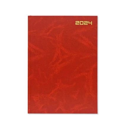 FIS A4 Diary 2024 English (Saturday & Sunday Combined) Red - FSDI47E24RE