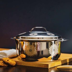 Royalford Salwa Double Wall Hot Pot - Stainless Steel - Silver