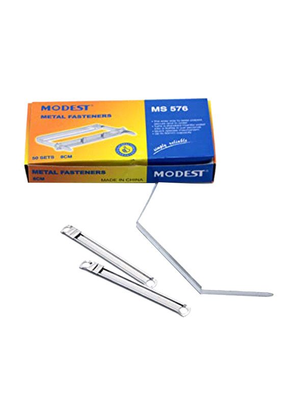 Modest Metal Fastener, 8cm, 50 Piece, Silver