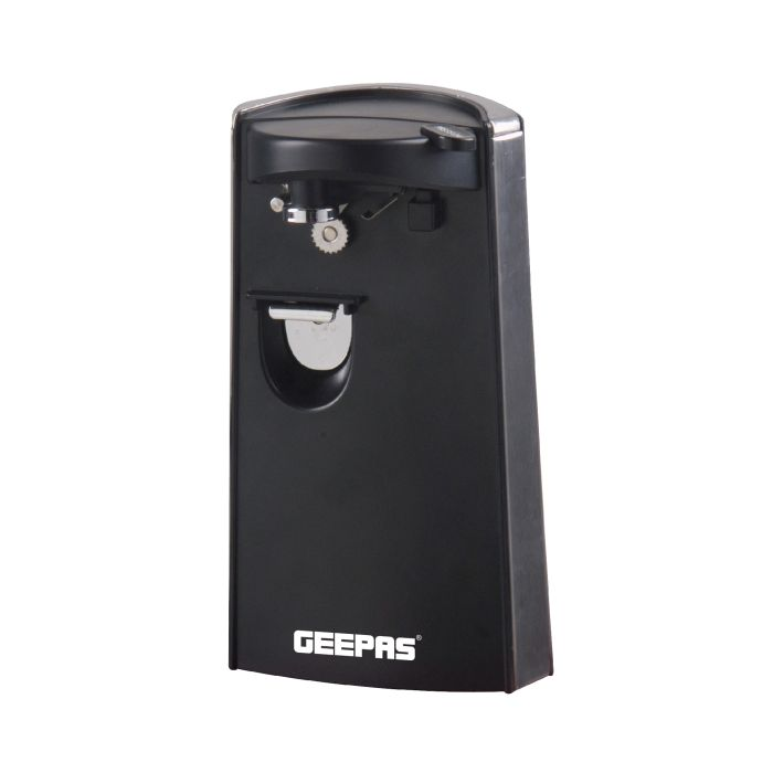 Geepas 60W 3-In-1 Can Opener - 3 Functions: Can Opener, Bottle Opener And Knife Sharpener - Cord-Storage Design, Multifunctional Electric Tin Opener