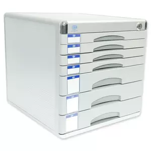FIS Aluminium File Cabinet With key, 7 Drawers, 300 x 360 x 305 mm - FSOTW-A8878