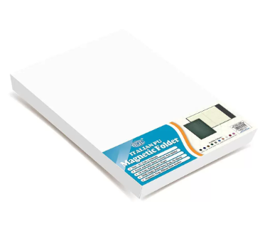 FIS Magnetic Folder Italian PU Cover with Writing Pad, A5 Size, Ivory Paper, Single Ruled, 96 Sheets with Gift Box, Green Color - FSMFEXNBA5GR