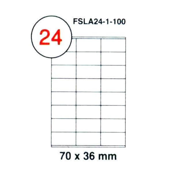 FIS Multipurpose Laser Labels, Colour White, Size 70X36MM, (24 Sticker x 100 Sheet) A4 Size, E.U. Origin Material - FSLA21-1-10