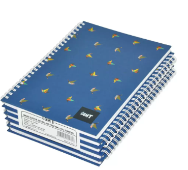 5-Piece Light Spiral Hard Cover Notebook, Single Ruled, (100 Sheets), A5 Size - LINBSA51609