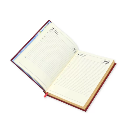 FIS Golden A5 Diary 2024 (English) Maroon - FSDI26EG24MR