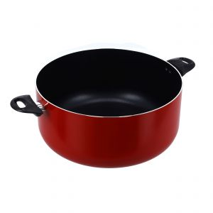 Royalford 34 Cm Casserole With Glass Lid - Aluminium - Red