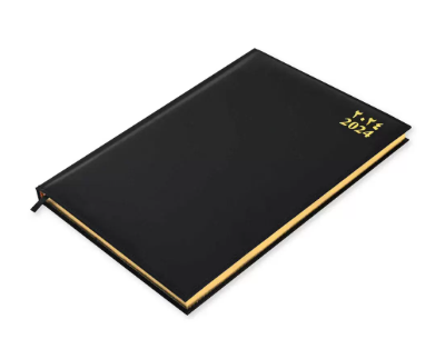 FIS Golden Diary 2024 (Arabic/English) Black, A4 - FSDI43AEG24BK