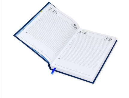 Fis 2023 A5 Diary,Vinyl, English 1 Side Padded Blue -FSDI18E23BL