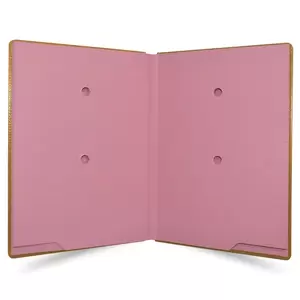 FIS Signature Book, Italian PU Material Cover with Window, 18 Sheets with Gift Box, Brown Color, 240 x 340 mm - FSCL18224W