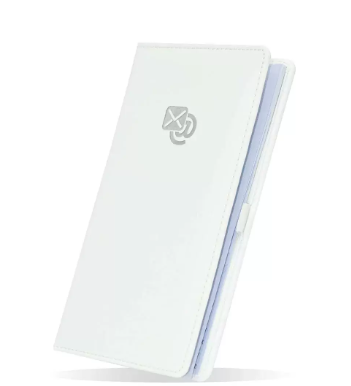 FIS Executive Address Book English Italian PU Padded Cover with 4 O Ring with Gift Box White Color, 64 Sheets, 250 x 135 mm - FSAD25X13.5PUGE