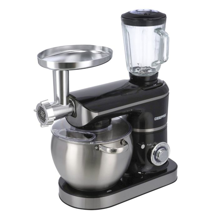 Multi-Function Kitchen Machine, GSM43045 | 8.5L Stainless Steel Bowl With Lid | 1.5L Glass Blender Jar | Meat Grinder | 6 Speed Control | Kitchen Electric Mixer With Dough Hook, Whisk, Beater