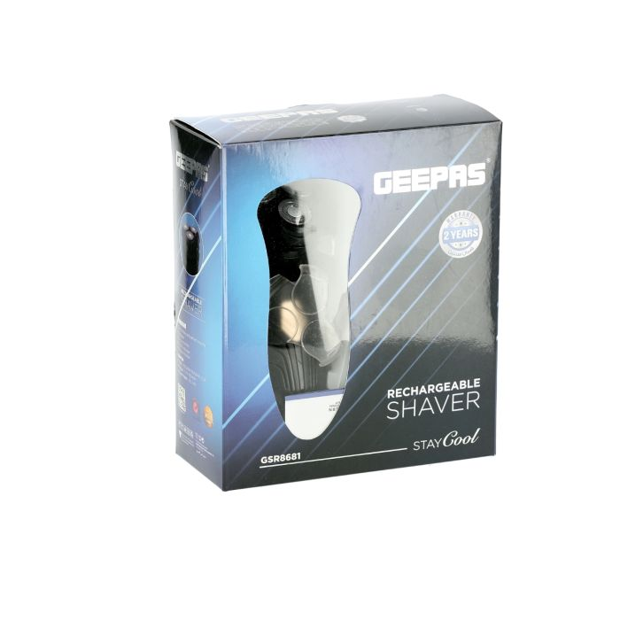 Geepas Electric Shaver - Triple Floating Blades Safe Face Care Beard Trimmer Shaving Machine | Rechargeable Waterproof Cordless Men’s Rotary Shavers With Pop-Up Trimmer | Charge & ON/OFF Indicators