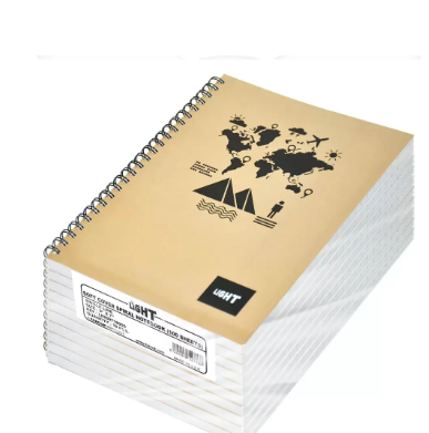Light Spiral Soft Cover Single Line Notebook - Pack of 10 Pieces x 100 Sheets- 9x7in, LINB971805S
