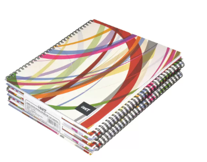 LIGHT Pack of 5 Design Spiral Hard Cover Note Book Single Line ,10X8 Inches (25.4 X 20.32 cm),100 Sheets - LINBS1081001402