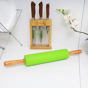 Royalford Rolling Pin With e Non Stick - Silicone - Green