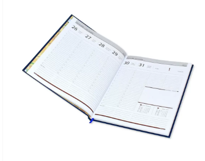FIS Executive Diary 2023 English/French (1-Week at a glance) Vinyl, 1-Side Padded, Cover, Brown - FSDI34E23BR