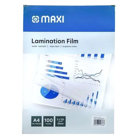 Maxi A4 Laminating Film 125 Microns Clear Pack of 100