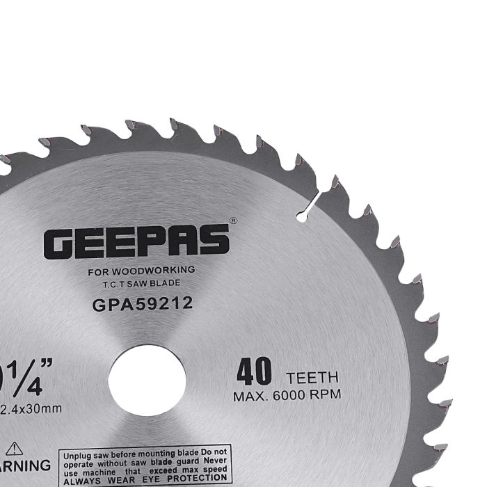 Geepas Professional Circular Saw Blade - 235mm X 30mm Bore, | 48 ATB Calibered Teeth | Ideal For Carpenter, Professional, Plumber, DIYers & More