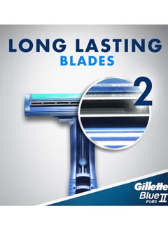 Blue II Plus Mens ,Disposable Razors 10+4 Count