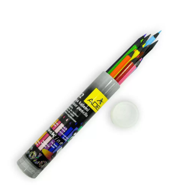 Adel Color Pencil, 12 Colors in Aluminium Tube - ALCK-2003