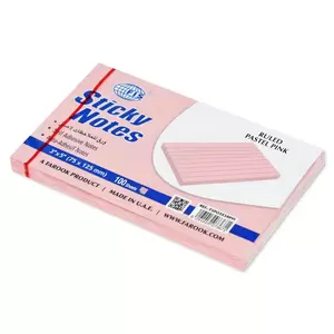 FIS Sticky Note Pad, 3X5 inches, Pack of 12, Ruled Pastel Pink -FSPO3X5RPPI