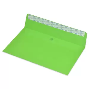 FIS Pack of 50 Neon Color Envelopes, 80 GSM, Peel & Seal, Size 110 X 220mm, Color Green