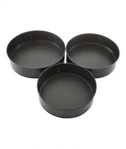 Royalford 3Pcs Spring Form Baking Tray - Aluminium - Black