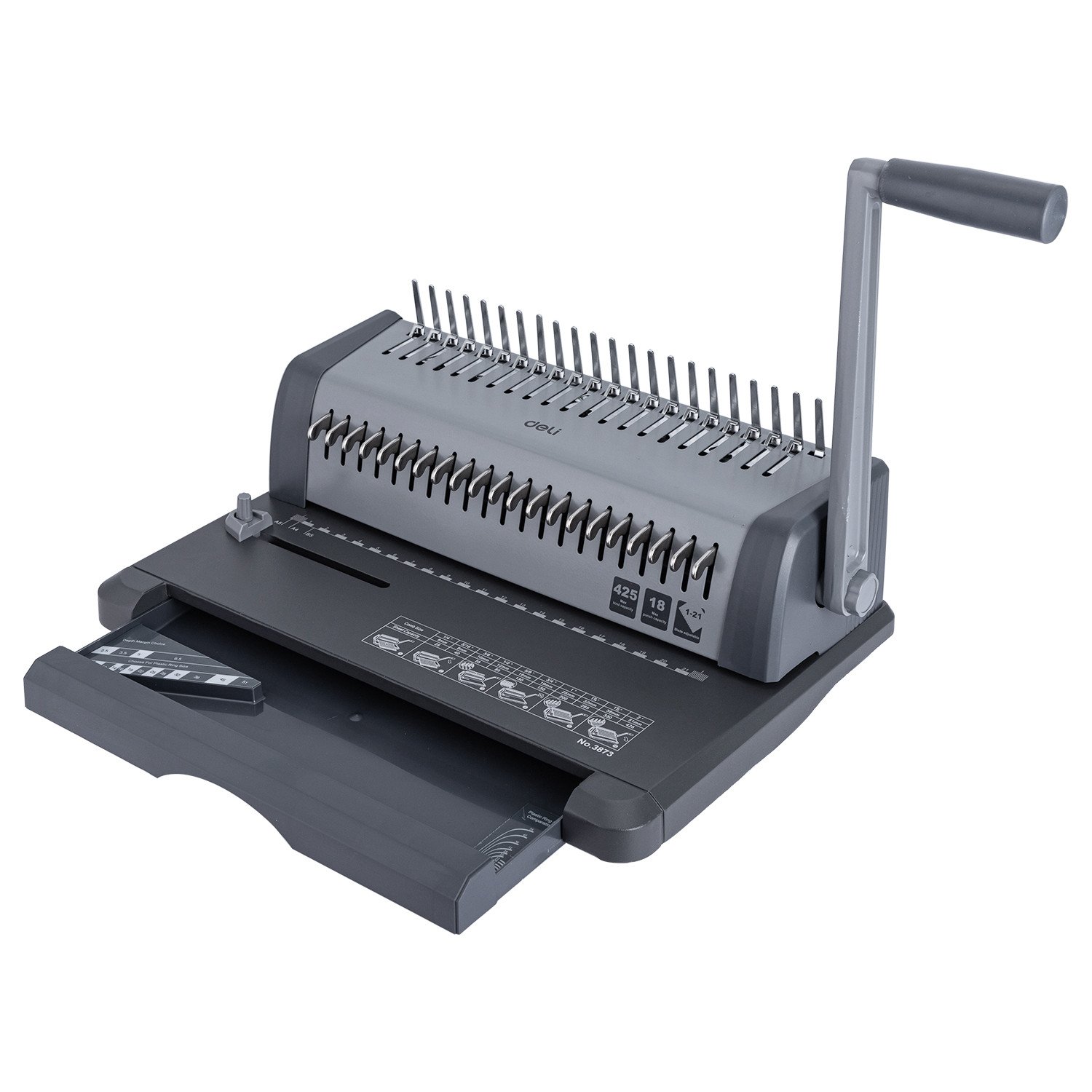 Deli E-3873 Binding Machine 21 Holes  Binding 425 Sheets Punching 18 Sheets