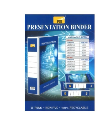 PSI PRESENTATION BINDER 1.5 2 RING A4 PSBD2DA440MM