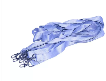 10-Piece FIS Flat Lanyard Grey with Metal Hook 2X90cm - FSNA09-2CM/10