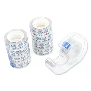 FIS Crystal Clear Tape, Size 3/4 Inches X23 , 45 Micron, 9 Rolls With Dispneser FSTACR3/4X23
