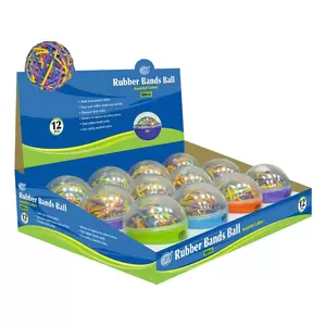 FIS Rubber Bands Ball 89x1.7mm Size, Pack Of 12 Pcs, Assorted Colors, 120 grams - FSRB01A