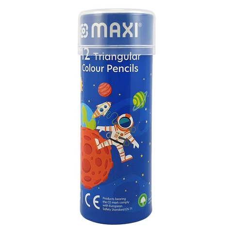 Maxi Colour Pencacils Round Tin 12 Count