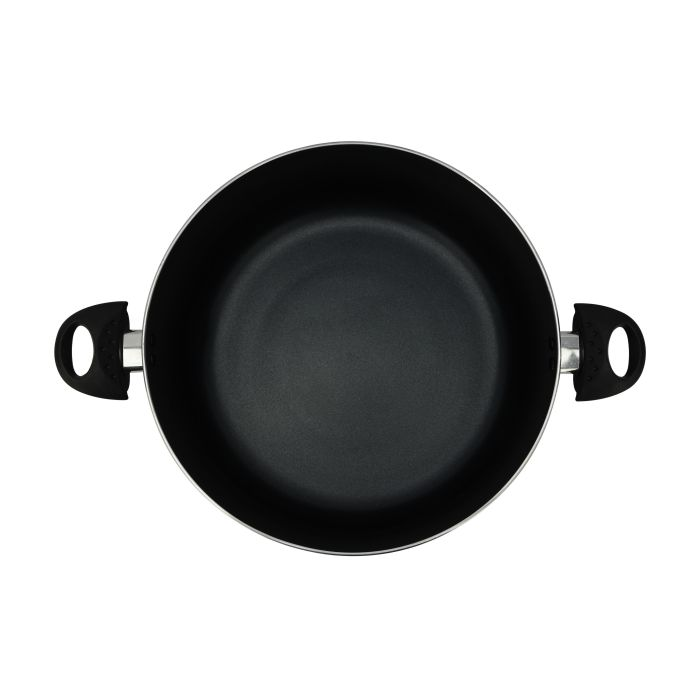 Royalford 30 CM Aluminium Casserole- RF11200| Non-Stick Aluminium Cookware| Dot Induction Base| Compatible With Hot Plate, Halogen, Gas And Induction Cooktops| 3mm Thickness| Strong Bakelite Handles A