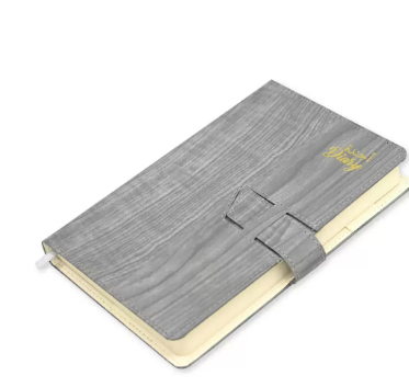 FIS 2024 A5 Diary Arabic/English Vinyl Hard Sewn Cover Grey -FSDI80AE24GY