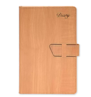 Fis 2024 A5 Diary English Vinyl Hard Sewn Cover Brown -FSDI80E24BR