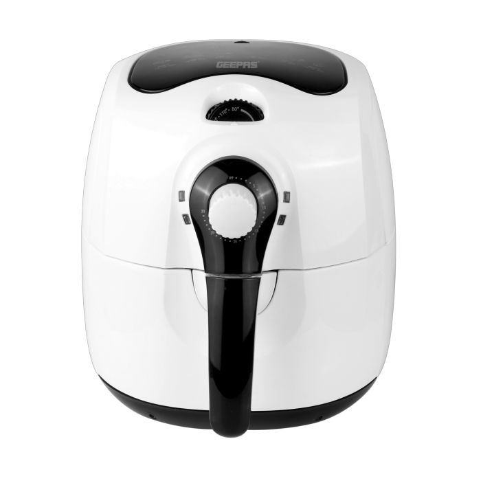 Geepas GAF2706 1650W 4L Air Fryer With Rapid Air Circulation System - 80-200 C Adjustable Temperature Control For Healthy Oil Free Or Low Fat Cooking | 30 Minute Manual Timer, Overheat Protection | 2 