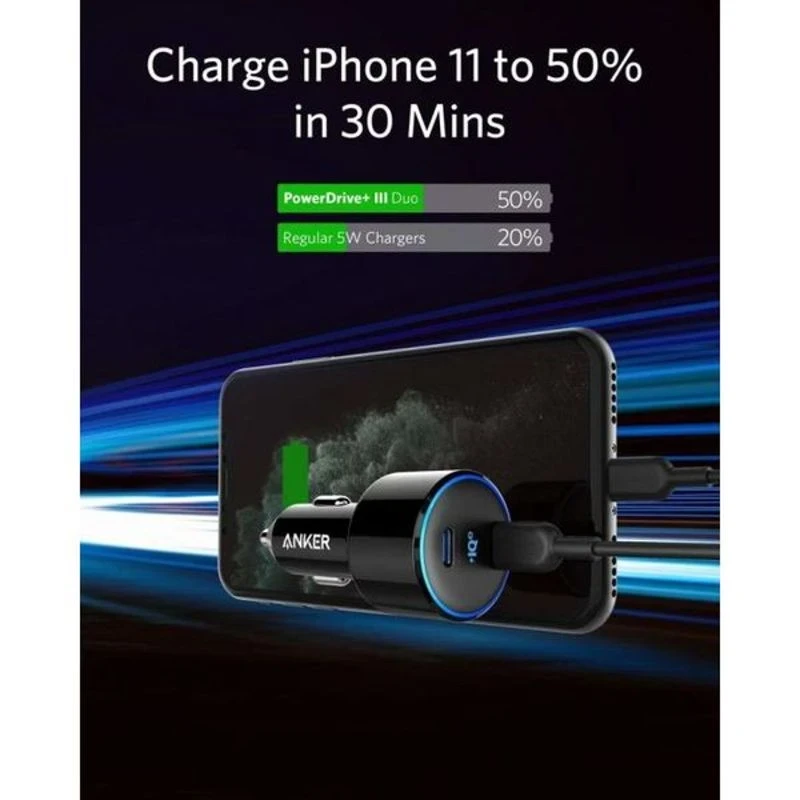 Anker PowerDrive III Duo Origin Black Car Charger