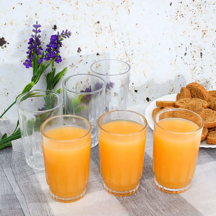 Royalford 6Pcs 240Ml Glass Tumbler - Glass - Multicolor