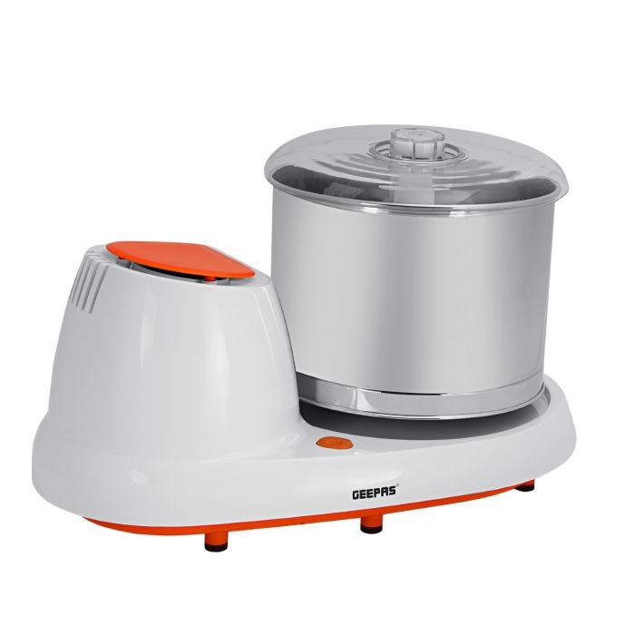 Geepas Wet Grinder - Stainless Steel Drum 2L Capacity | Interlocking Mechanism Transparent Lid & High Quality Grinding Stones | Ideal For Dhal, Grains, Curry Paste, Cutney, Idly Dosa Batter & More