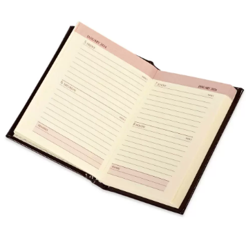 FIS Bonded Leather Pocket Diary 2024 (English) Hard Cover Burgundy - FSDI10EB24BU