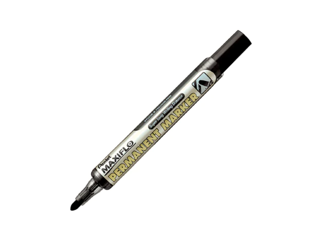 Pentel NLF50 Maxiflo Bullet Tip Permanent Marker (Pack of 12) - Black
