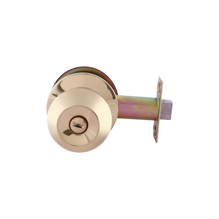 Geepas Stainless Steel Cylindrical Lock Gold Plated - Security Lock | 53mm 304 Stainless Steel Knobs With Latch Bolt, Stricker & Screws With Key Operation | Ideal For Bedroom, Bathroom And More | 2 Ye