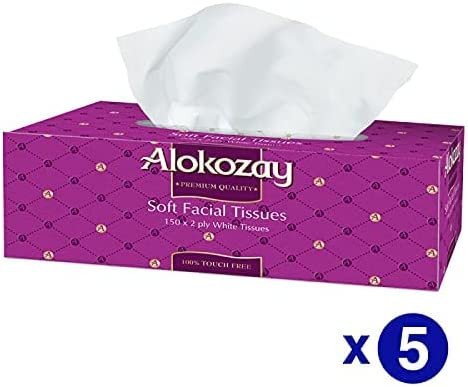 Alokozay 2 Ply Facial Tissue, 150 Sheets ( 1x30 Boxes)