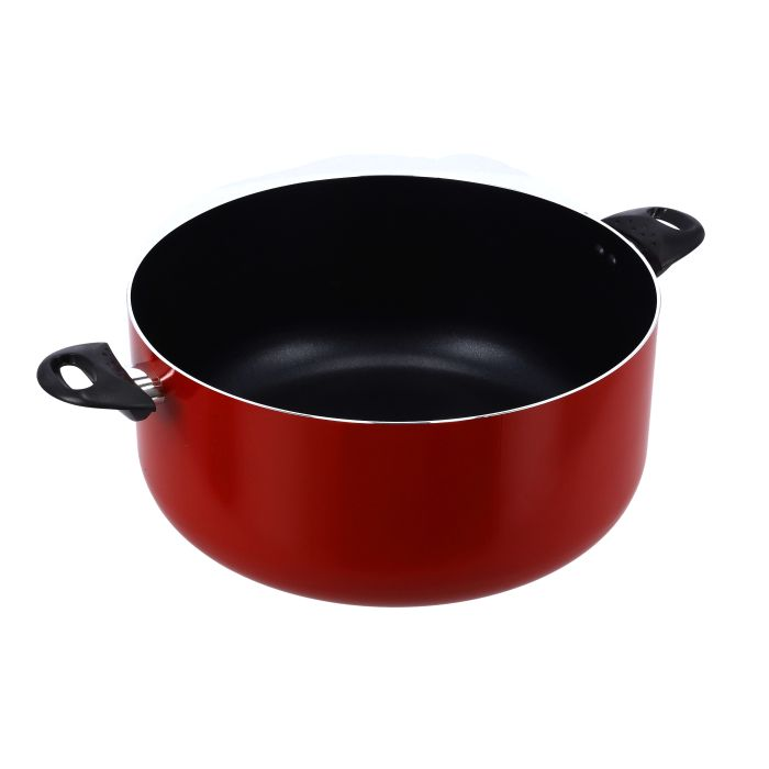 Royalford 34 Cm Aluminium Casserole With Glass Lid - Portable Durable With Ergonomic Handle & 3 Layer Non-Stick Coating | Compatible With Gas, Induction & Hot Plate, & Halogen