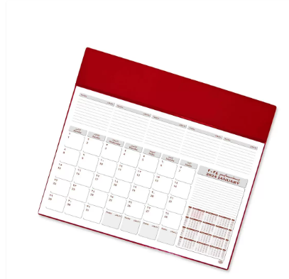 FIS Year Planner 2024 (Arabic/English) PVC Desk Blotter, Maroon - FSDK2AE24MR