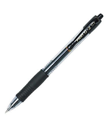 Pilot Retractable Gel Pen, BL-G2-7-B, 0.7MM, Black, PK12