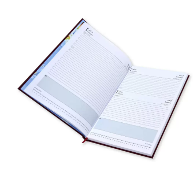 FIS A4 Diary 2024 Arabic/English (Saturday & Sunday Combined) Maroon - FSDI48AE24MR
